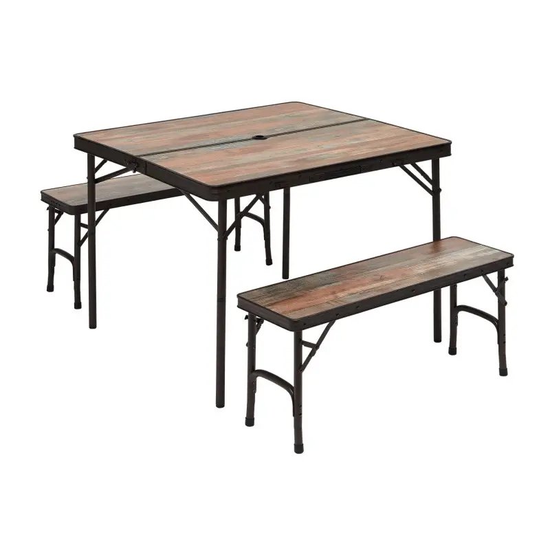 Top Vente TRIGANO Table camping bois flotté + 2 bancs