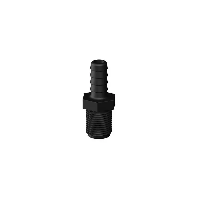 TRUDESIGN Raccord droit MM inégal fileté cannelé BSP noir Remise
