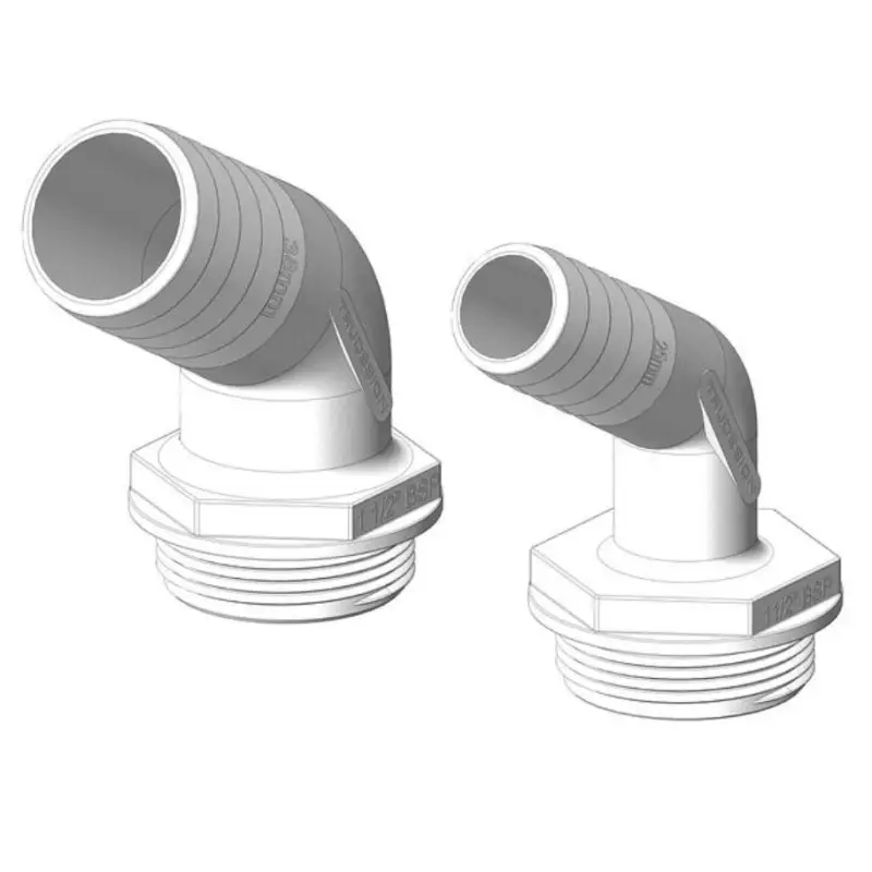 Acheter Direct TRUDESIGN Coude 120° MM fileté cannelé blanc & joint bleu