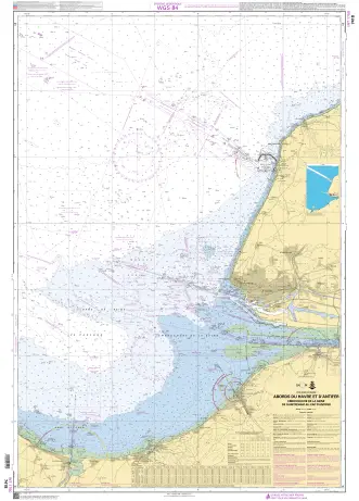 7418LSH CARTE PLIÉE :COTE NORD DE FRANCE - EMBOUCHURE DE LA SEINE DE OUISTREHAM AU CAP D'ANTIFER Achetez Aujourd'hui