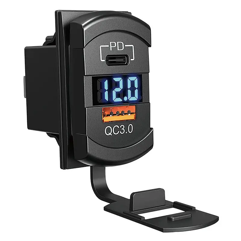 Marque OSCULATI Prise double USB-A+C + voltmètre 12/24 V