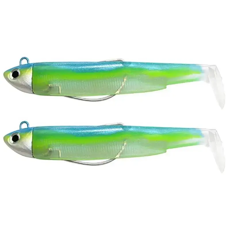Achat Immédiat Kit Leurre Search Souple Armé Black Minnow 120 +Tête Plombée 18G FIIISH