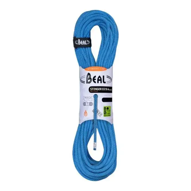 Promotion Saisonnière Corde à simple d'escalade STINGER III 9.4MMx80M BLUE BEAL