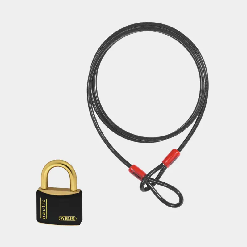 Retour Gratuit Kit de verrouillage avec câble de verrouillage ABUS Cobra (300 cm x Ø10 mm) & cadenas ABUS T84MB/40 (40 mm x Ø6.5 mm)