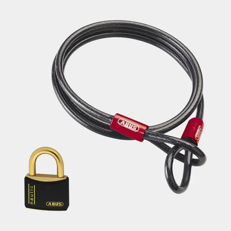 Acheter Direct Kit de verrouillage avec câble de verrouillage ABUS Cobra (200 cm x Ø10 mm) & cadenas ABUS T84MB/40 (40 mm x Ø6.5 mm)