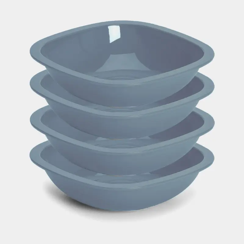 Promotion Assiette creuse en plastique Nordiska Plast, grise, 15 cm, lot de 4