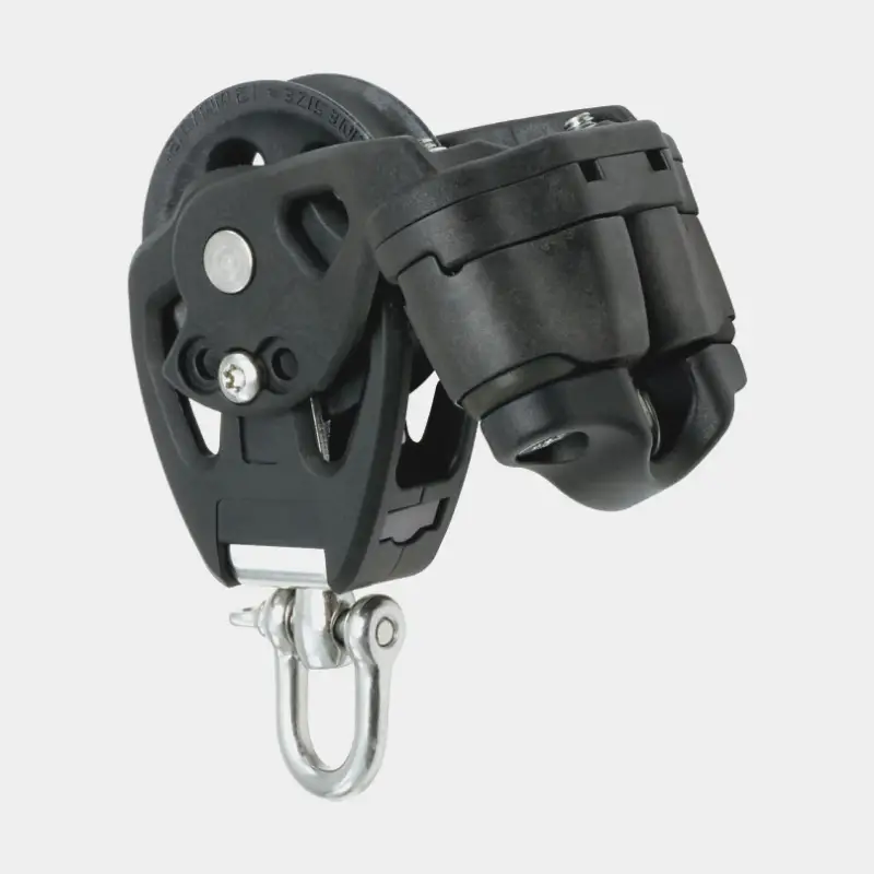 Poulie simple avec manille Seldén PBB 50, rotative, à roulement à glissement, avec taquet coinceur, pour cordages Ø8 – 12 mm Offre Du Jour