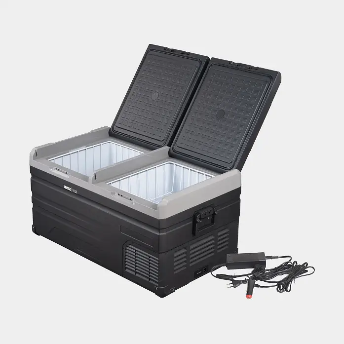 Expédition Rapide Glacière à compression 1852-Marine, 12V / 24V / 230V, compresseur LG, 2 zones de réfrigération (réfrigérateur/congélateur à 2 compartiments), 95 litres + câbles de raccordement