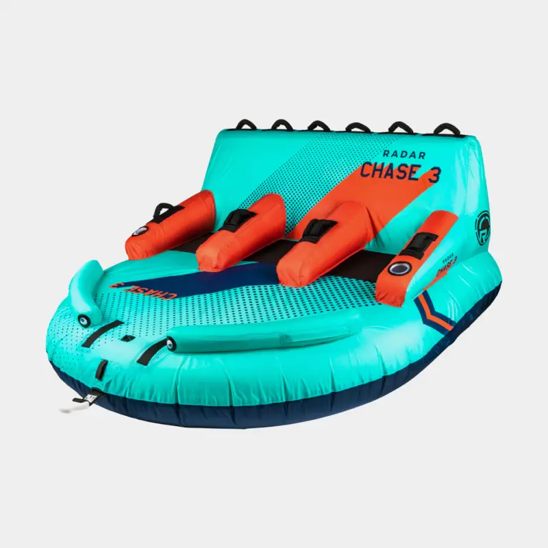 Usine Directe Banane tractée Radar Chase Lounge 3, 3 personnes, Ø203 cm, menthe/rouge