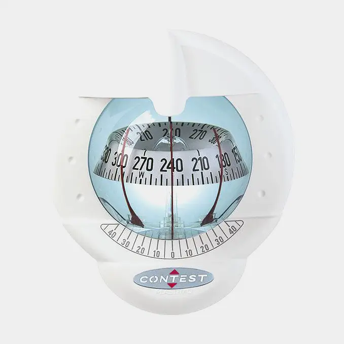 Compas de bateau Plastimo Contest 101, montage sur cloison, blanc avec rose conique blanche Ø100 mm Bon Plan