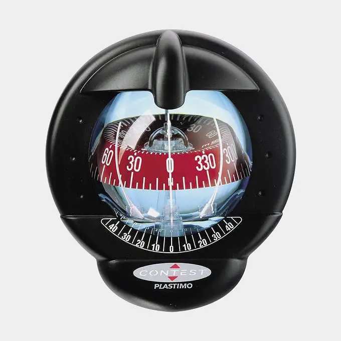 Compas de bateau Plastimo Contest 101, montage sur cloison 10 – 25°, noir avec rose conique rouge Ø100 mm Prix Promo