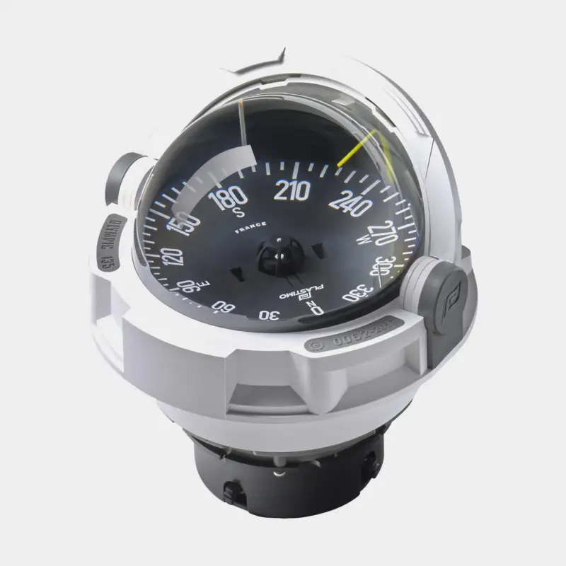 Commander Vite Compas de bateau Plastimo Olympic 135, montage encastré / sur piédestal, blanc avec rose plate noire Ø130 mm