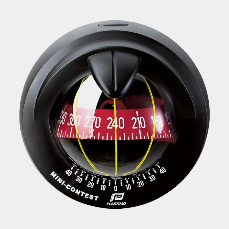 Acheter En Ligne Compas de bateau Plastimo Mini-Contest, montage encastré, noir avec rose conique rouge Ø81 mm