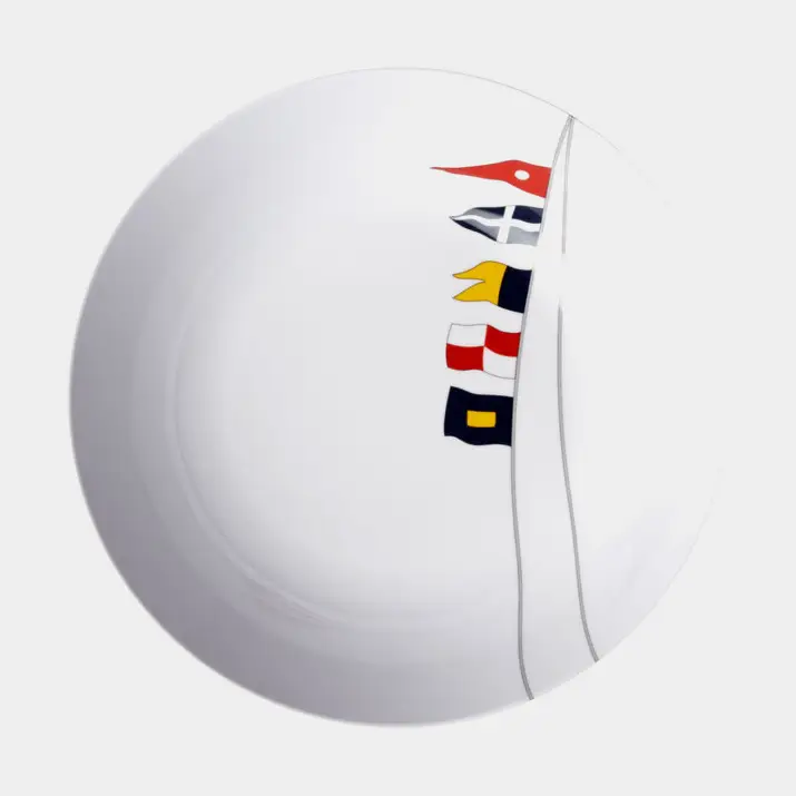 Assiettes en mélamine profondes Marine Business Regata, antidérapantes, blanches/motifs, 19 cm, lot de 6 Acheter Direct