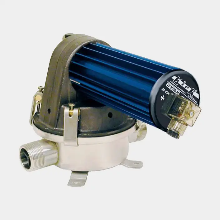 Authentique Pompe de cale électrique Kirk LP 2000, (33 litres / minute), 12 V, démarrage manuel, sans interrupteur à flotteur, G 1 1/4″ (BSP)