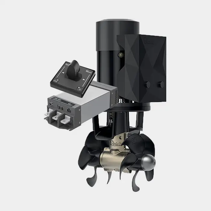 Kit propulseur d’étrave Quick BTQ 185-65 DP, 24 V, 3,3 kW, 65 KgF, montage en tunnel, 2 hélices, avec joystick + unité de commande, convient aux bateaux de 26 à 36 pieds (8 à 11 mètres) Achat Immédiat