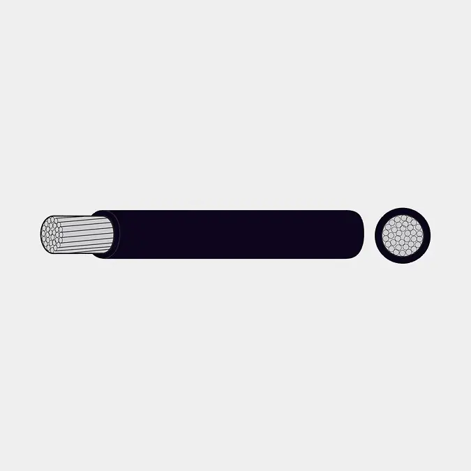 Câble en cuivre étamé 1852-Marine, rond, 1 conducteur, 10 mm², 5 mètres, noir Vente Flash