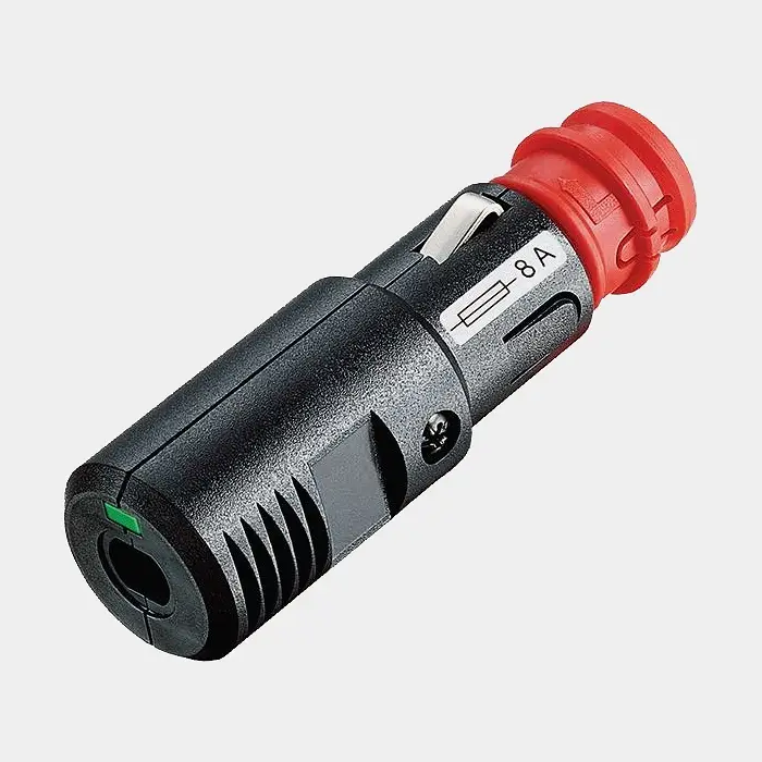 Commande En Gros Fiche pour prise allume-cigare Pro Car, 12 / 24 V, 8 A, convient pour câble 2,5 mm², avec fusible intégré (8 A) & LED