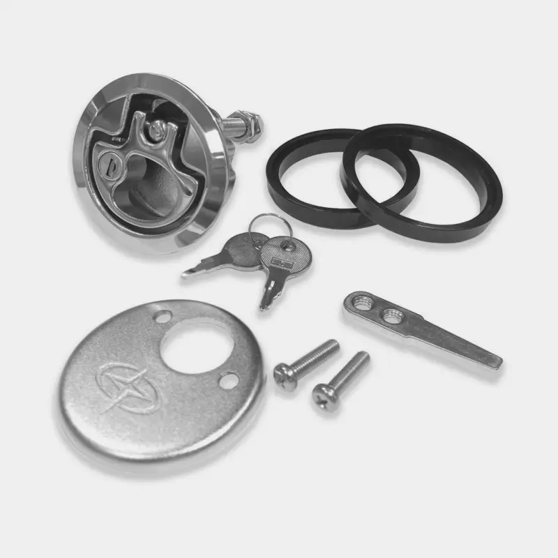 Quincaillerie de plancher Roca, Ø61.5 mm, verrouillable, à ressort, en acier inoxydable AISI 316 résistant aux acides Prix Cassé