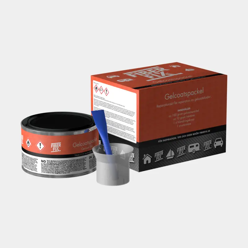 Mastic gelcoat FiberFix, blanc ryds 1998 – 2009 (8507), 100 grammes + 10 grammes de durcisseur + godet de mélange + agitateur Expédié Aujourd'hui