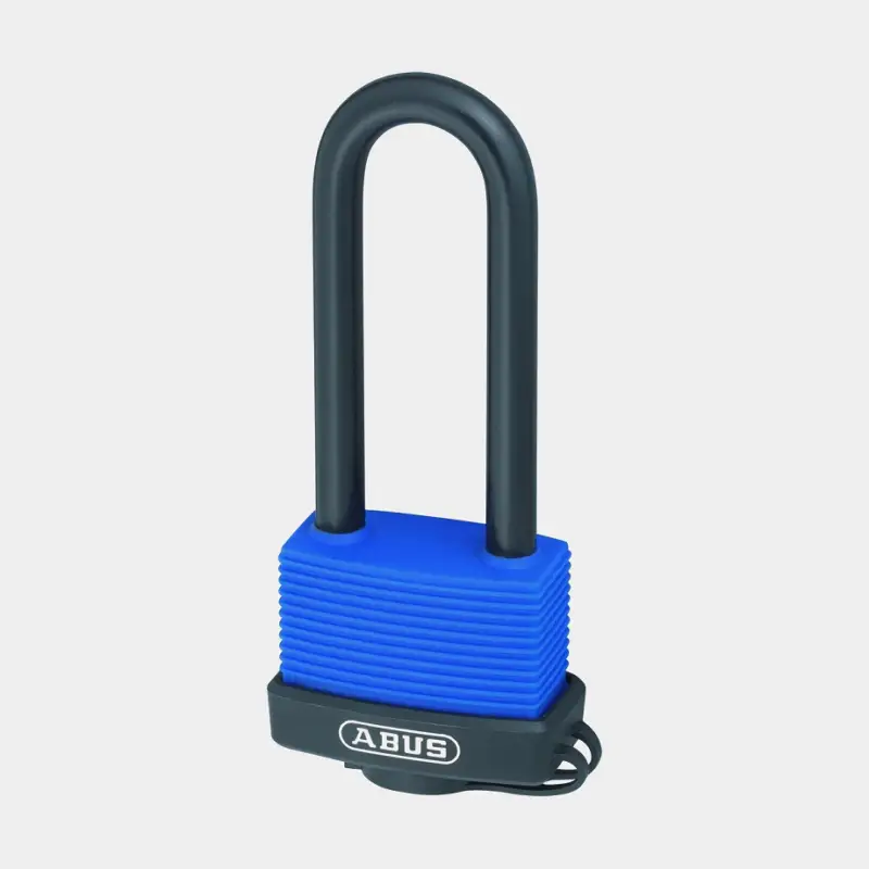 Authentique Cadenas ABUS 70IB/50HB80 Aqua Safe, avec anse longue en acier inoxydable, Ø9 mm, bleu