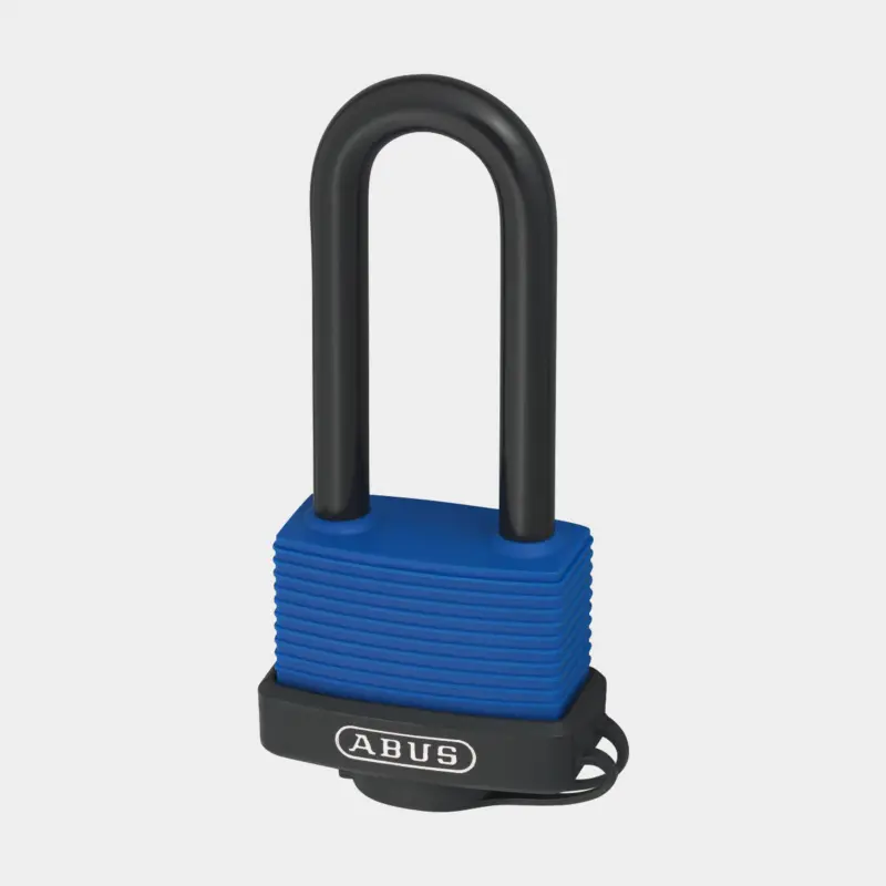 Affaire À Saisir Cadenas ABUS 70IB/45HB63 Aqua Safe, classe 1, avec anse longue en acier inoxydable, Ø8 mm, bleu/noir