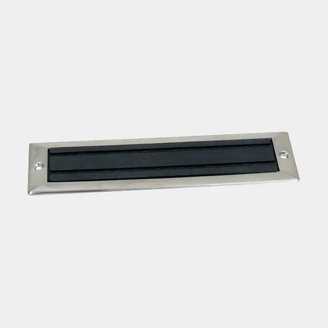 Marchepied bateau, profil rond extrémité perpendiculaire, pour vis, acier inoxydable avec plaque en caoutchouc, 213 mm Bon Plan