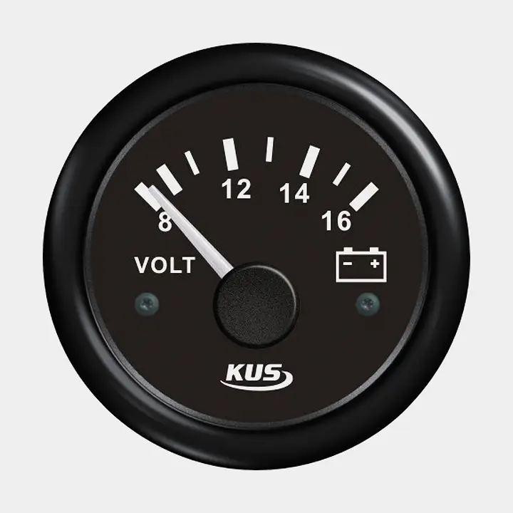 Voltmètre KUS, anti-buée, Ø52 mm, 12 V, noir, 8 – 16 V Meilleur Prix
