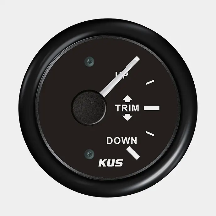 Authentique Indicateur de trim KUS, sans buée, Ø52 mm, 12 V / 24 V, connexion moteur, noir, droite, pour Mercury