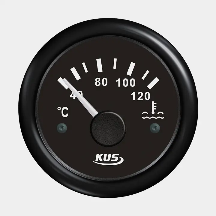 Jauge de température de l’eau KUS, sans buée, Ø52 mm, 12 V / 24 V, noir, 40 – 120 °C Top Vente
