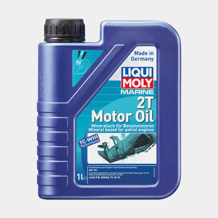 Huile minérale pour 2-temps hors-bord Liqui Moly Marine 2T Motor Oil, API TC & JASO FB & NMMA TC-W3, 1 litre Offre Spéciale