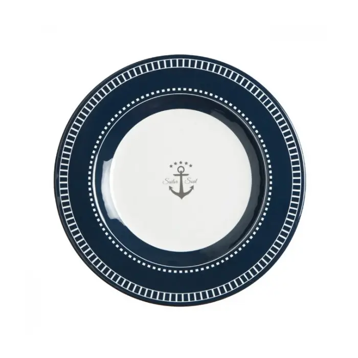 Assiette Dessert Marine Business - Collection Sailor Soul - 6 Pièces Expédition Rapide