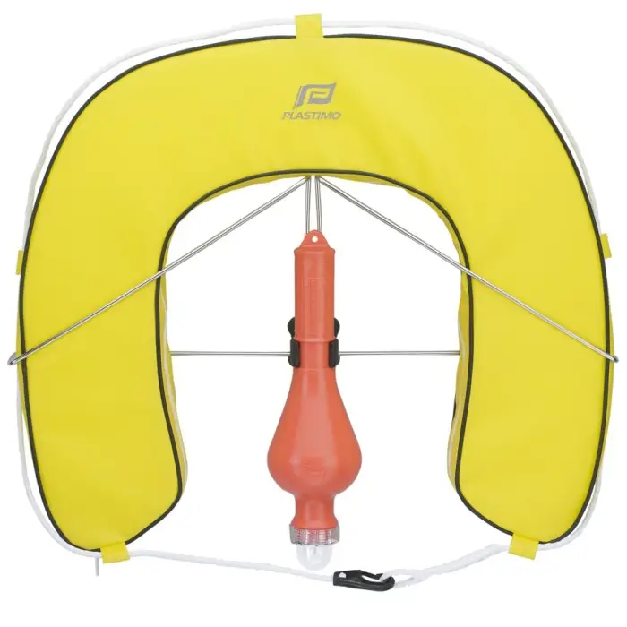 Bouée fer à cheval Plastimo avec support et feu - Jaune Offre Exclusive